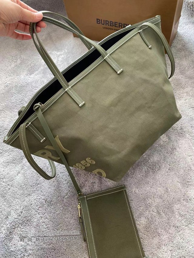 Burberry專櫃新款包包 巴寶莉棉麻混紡帆布Beach Tote沙灘托特包手提包  db1224